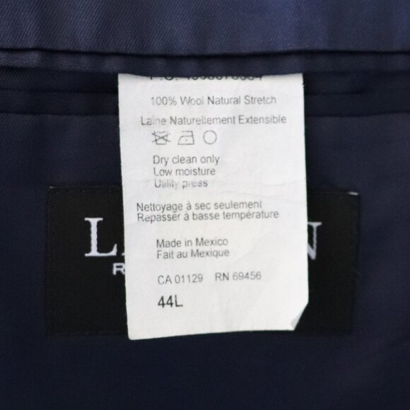 Ralph Lauren Men's Blue 44L Single-Breasted Wool V-Neck Formal Lined Blazer - Picture 15 of 15